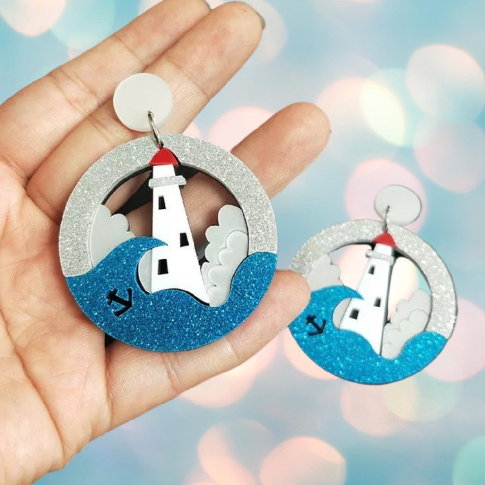 Lighthouse bold statement earrings